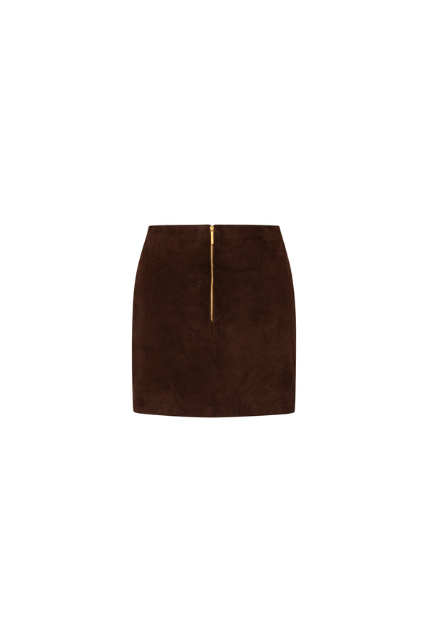 Mini suede skirt