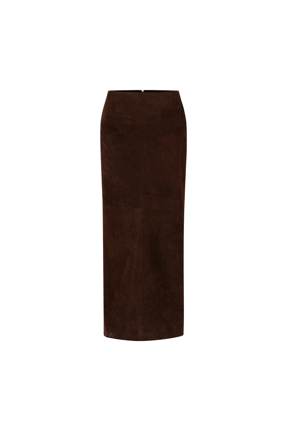 Midi suede pencil skirt