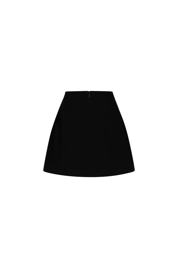 Black crepe skirt