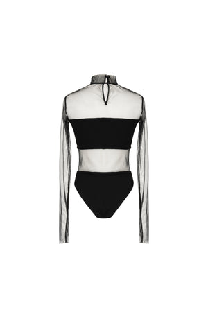 High neck tulle body