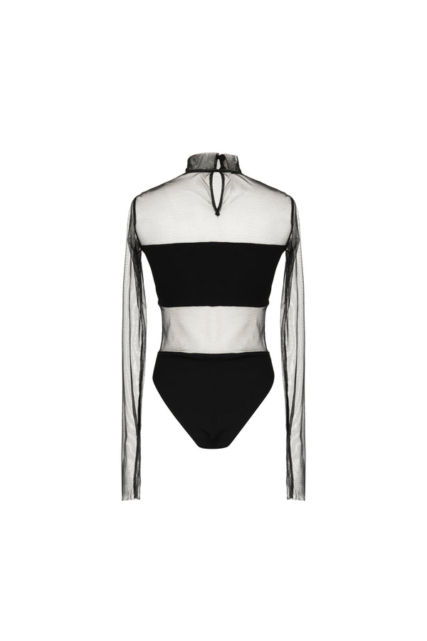 High neck tulle body