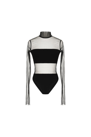 High neck tulle body