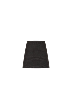 Mini checkered wool skirt