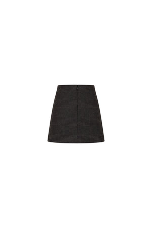 Mini checkered wool skirt