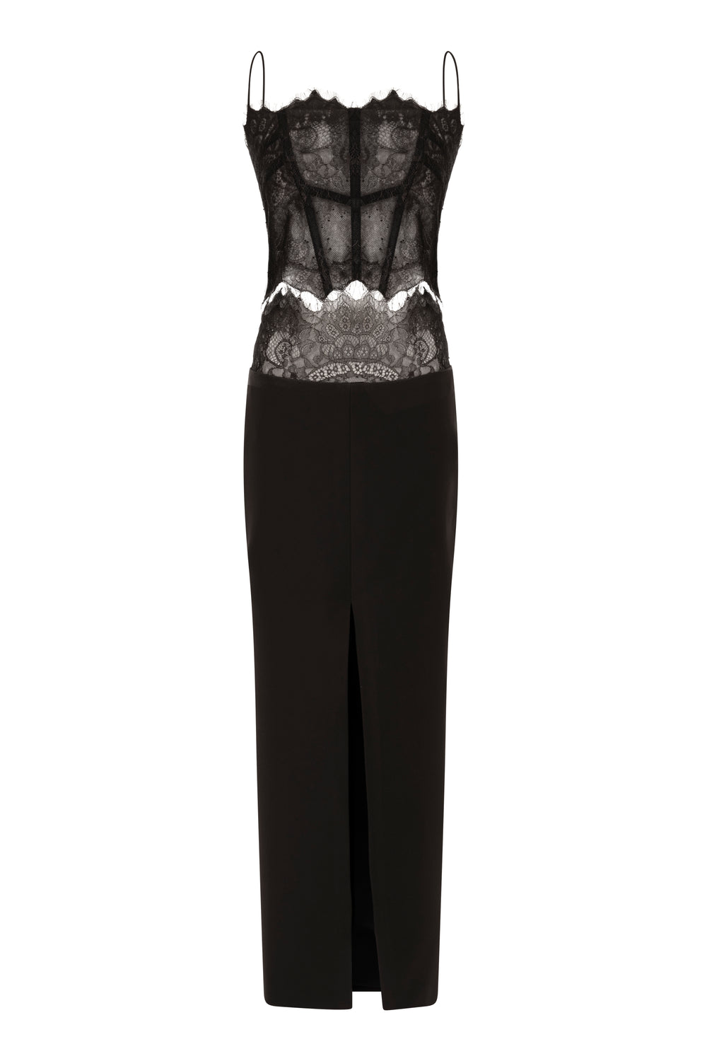 Midi skirt with waist lace detail