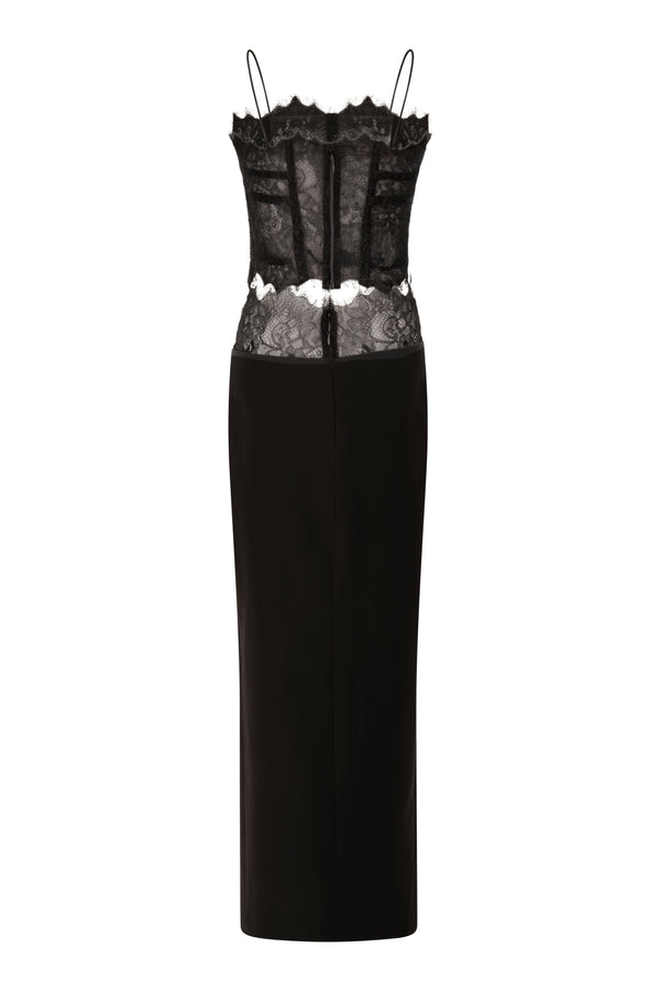 Midi skirt with waist lace detail