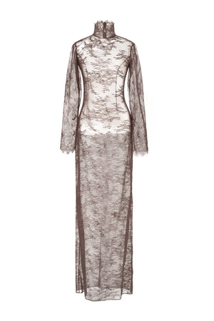 Long sheer lace dress