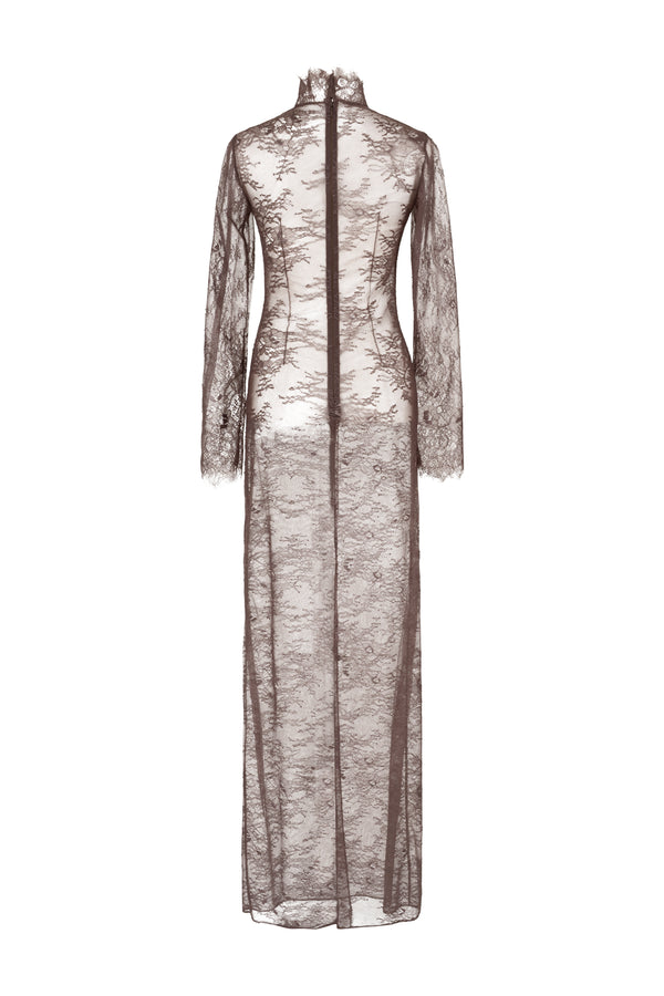 Long sheer lace dress