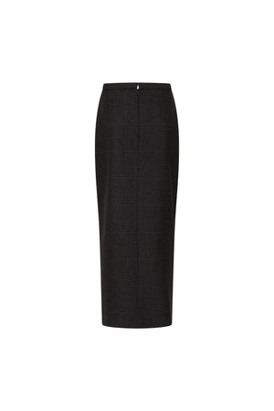 Crepe midi skirt with waist lace detail