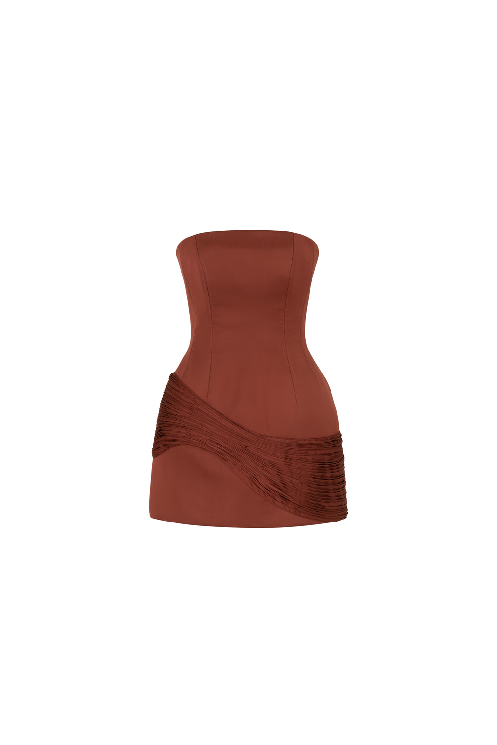 Satin silk mini dress with hip detail