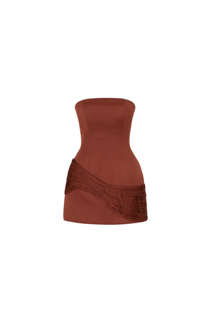Satin silk mini dress with hip detail