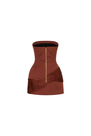 Satin silk mini dress with hip detail