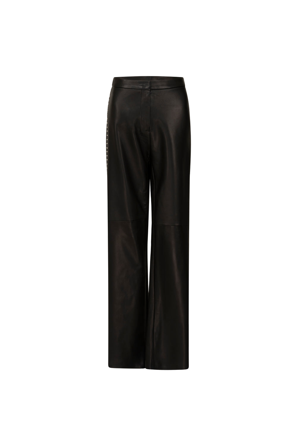 Leather tailored pants with side details