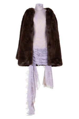 Brown faux fur jacket