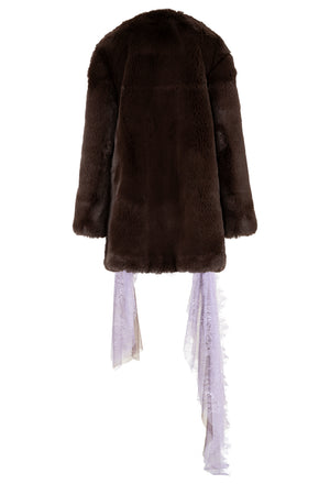 Brown faux fur jacket