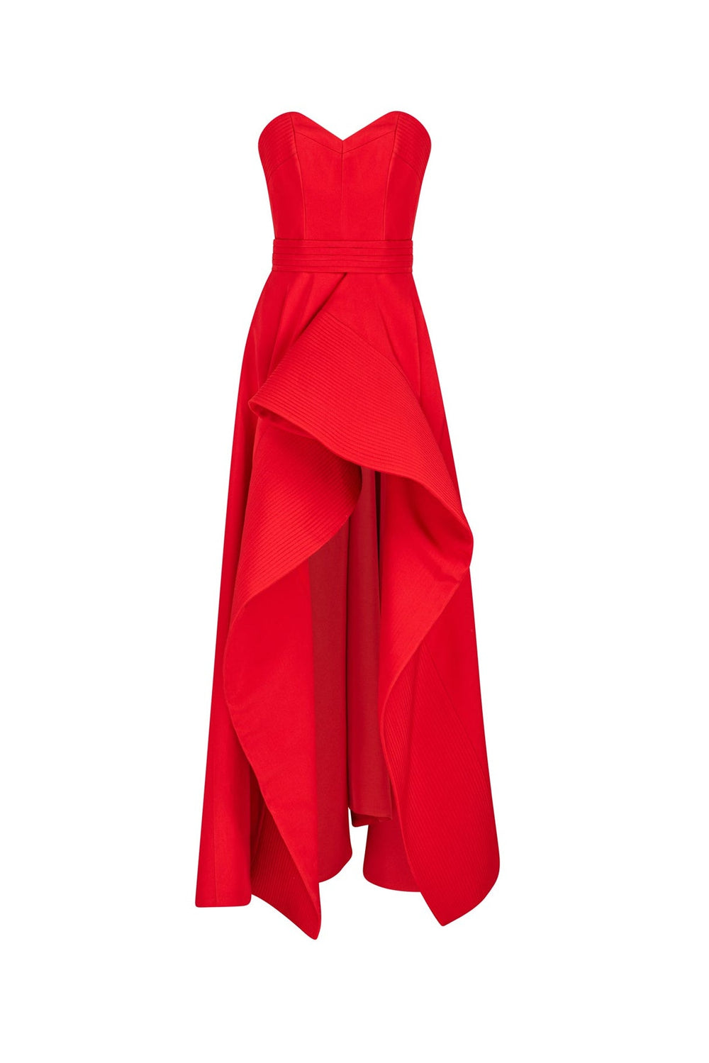 Strapless asymmetrical gown