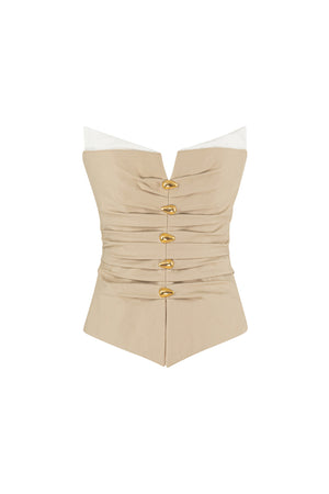 Strapless drapped corset