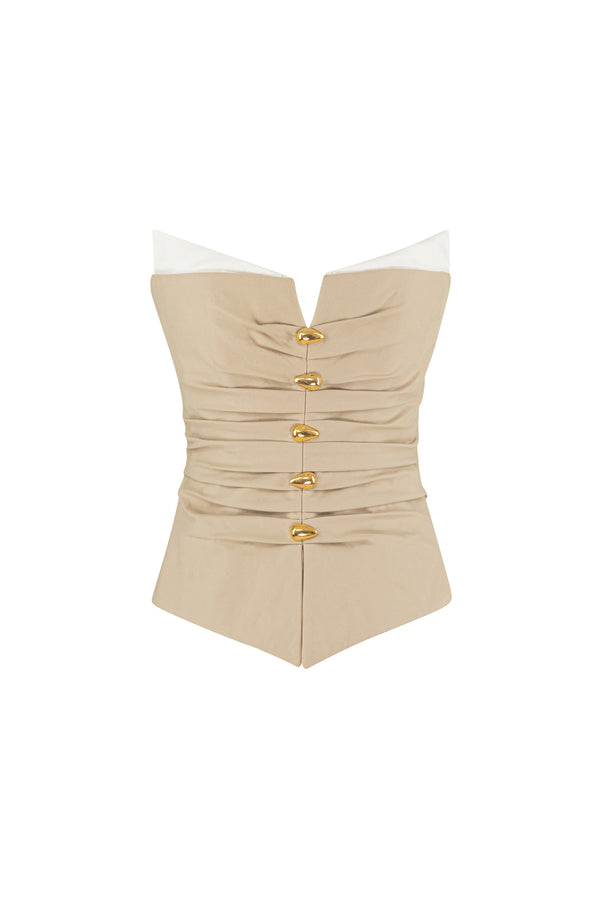 Strapless drapped corset