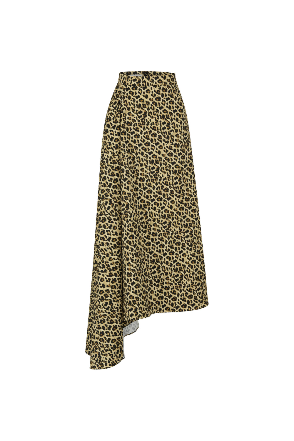 Midi asymmetrical gabardine skirt