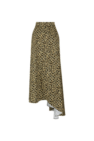 Midi asymmetrical gabardine skirt
