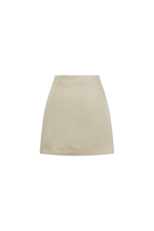 Mini straight crepe skirt