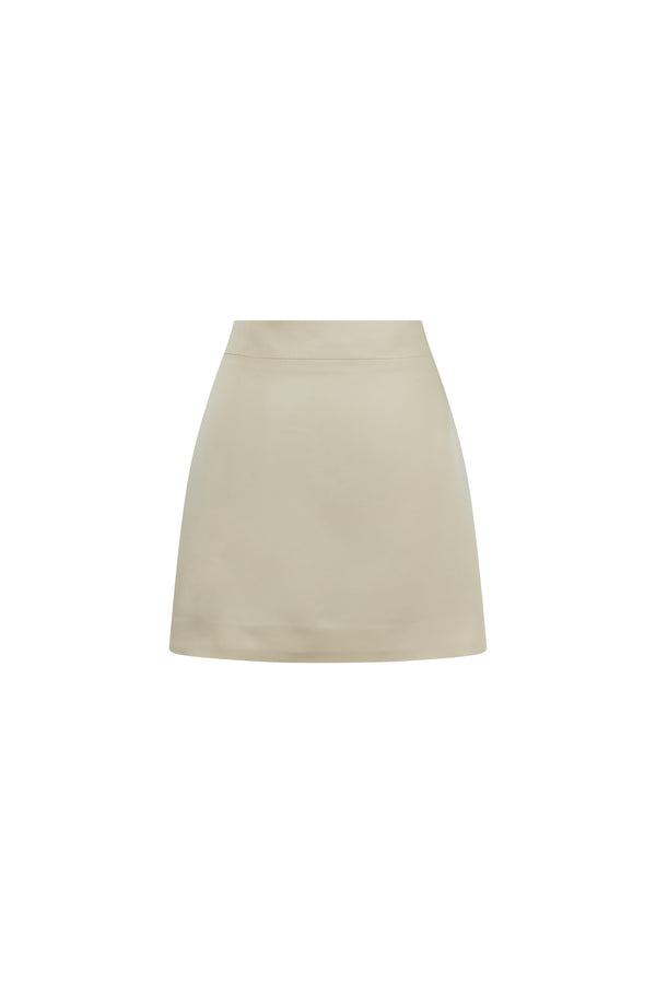 Mini straight crepe skirt
