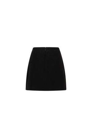 Mini straight crepe skirt
