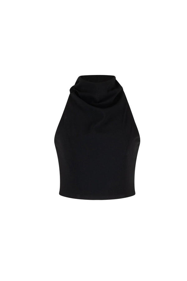 High neck cropped top