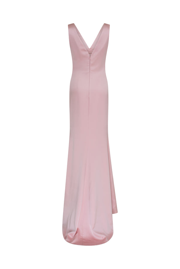 Satin silk evening dress