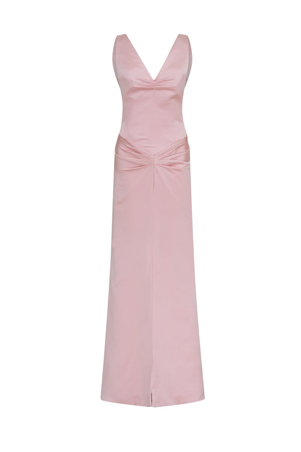 Satin silk evening dress