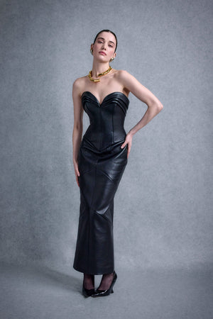Leather Midi dress