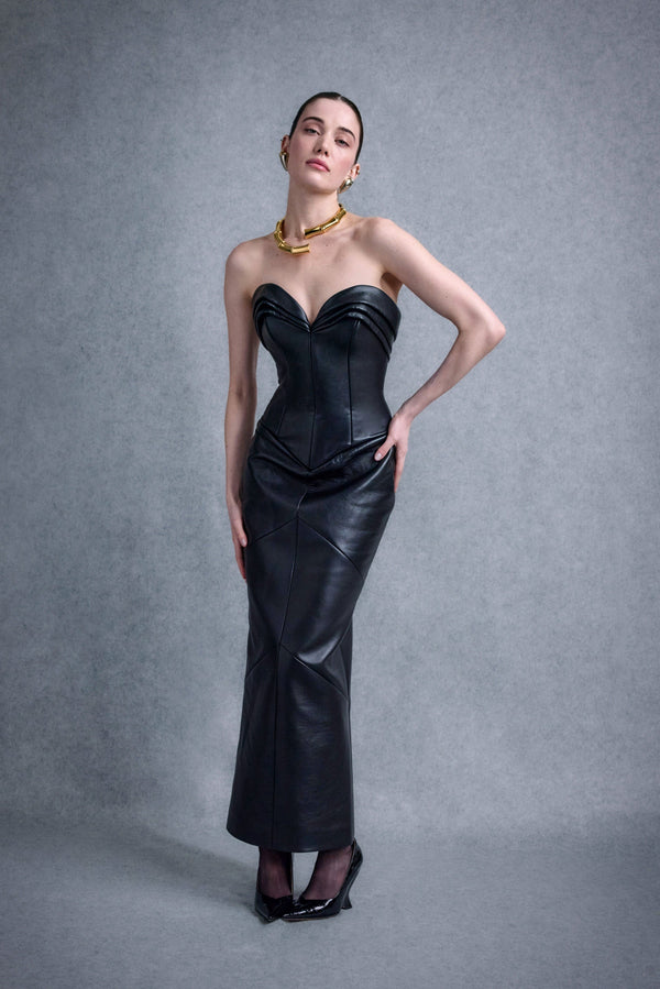 Leather Midi dress