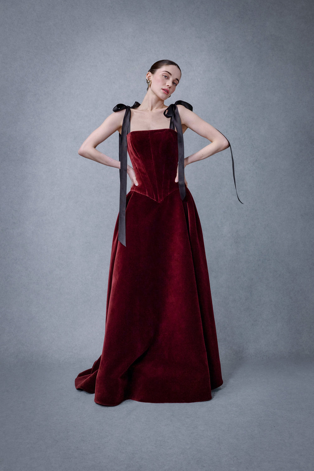 Velvet evening gown